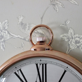 Duży okrągły miedziany zegar ścienny