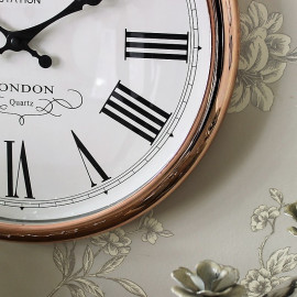 Duży okrągły miedziany zegar ścienny