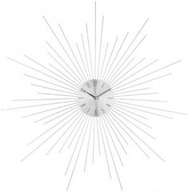 Zegar srebrny metalowy słońce 50 cm