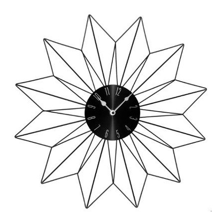 Zegar 50 cm metalowy z gwiazda czarny