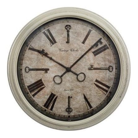 Zegar ścienny motywem kluczy, Ø 40 Vintage