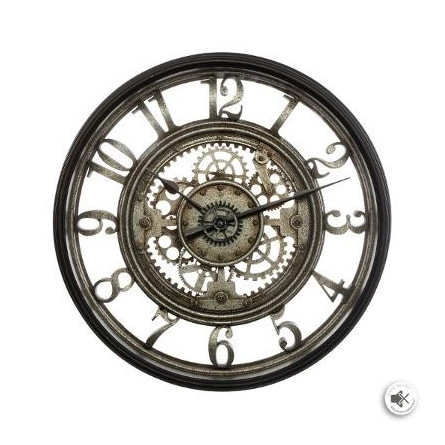Zegar metalowy 50 cm w stylu industrialnym z cyfry arabskie