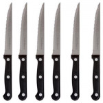 Noże z ostrzałką i nożyczki drewniany blok , 13 elementów