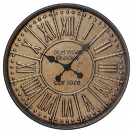Zegar okrągły OLD TAWN 60 cm wytłaczany LOFT