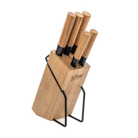 Noże bambusowe zestaw blok 5 noży