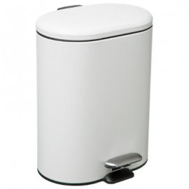 Kosz łazienkowy pojemnik na śmieci metal biały 6 L